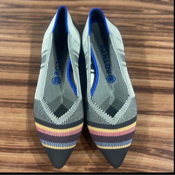 Rothy’s the point retired inverse striped size 9.5 woman’s flat shoes - Picture 6 of 12